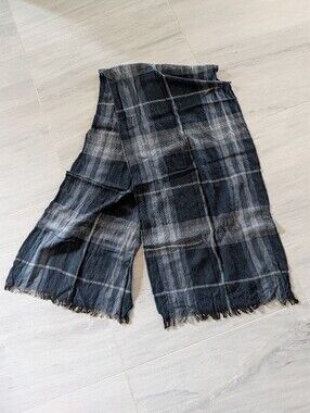 BURBERRY navy blue novacheck scarf nova plaid